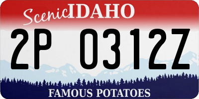ID license plate 2P0312Z
