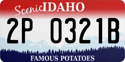 ID license plate 2P0321B
