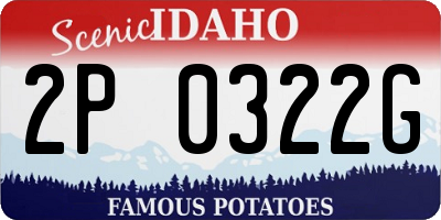 ID license plate 2P0322G