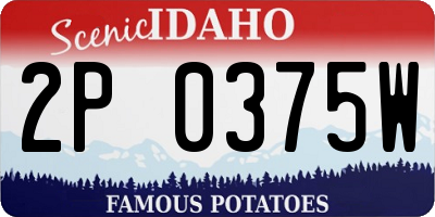 ID license plate 2P0375W