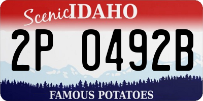 ID license plate 2P0492B