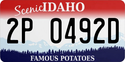 ID license plate 2P0492D