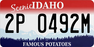 ID license plate 2P0492M