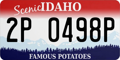 ID license plate 2P0498P
