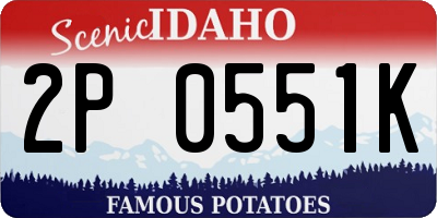 ID license plate 2P0551K
