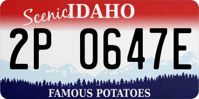 ID license plate 2P0647E