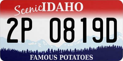 ID license plate 2P0819D