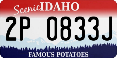 ID license plate 2P0833J