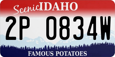 ID license plate 2P0834W