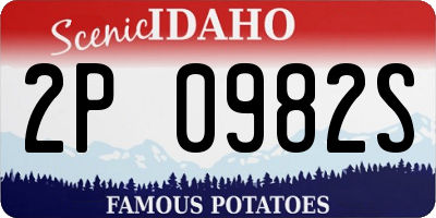 ID license plate 2P0982S