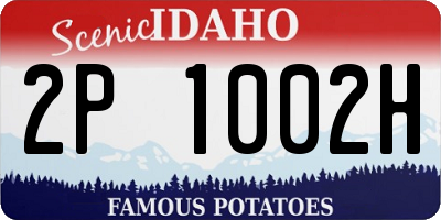 ID license plate 2P1002H