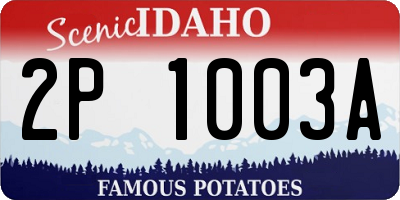 ID license plate 2P1003A
