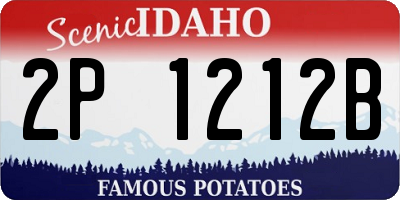 ID license plate 2P1212B