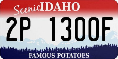 ID license plate 2P1300F