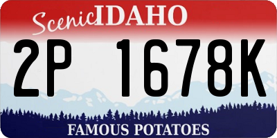 ID license plate 2P1678K
