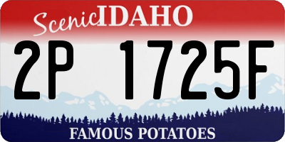 ID license plate 2P1725F