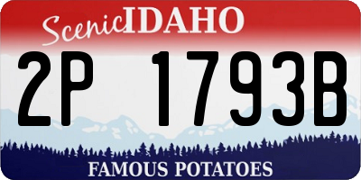 ID license plate 2P1793B