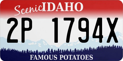 ID license plate 2P1794X