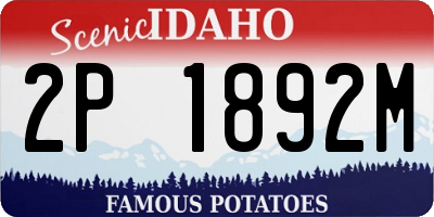 ID license plate 2P1892M