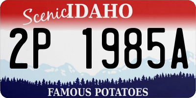 ID license plate 2P1985A