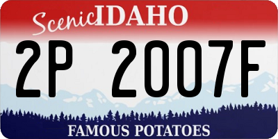 ID license plate 2P2007F