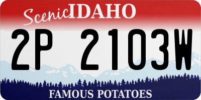 ID license plate 2P2103W
