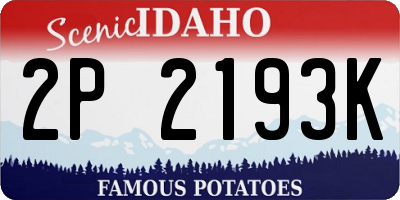 ID license plate 2P2193K
