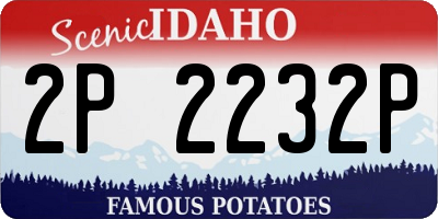ID license plate 2P2232P