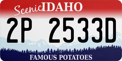 ID license plate 2P2533D