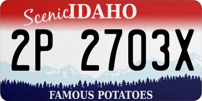 ID license plate 2P2703X