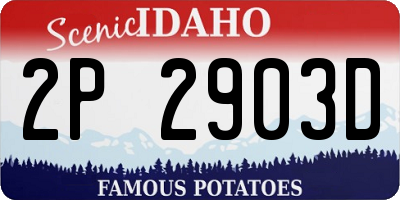 ID license plate 2P2903D