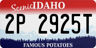ID license plate 2P2925T