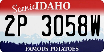 ID license plate 2P3058W