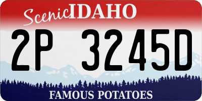 ID license plate 2P3245D