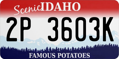 ID license plate 2P3603K