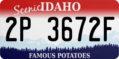 ID license plate 2P3672F