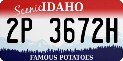 ID license plate 2P3672H
