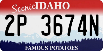 ID license plate 2P3674N