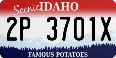 ID license plate 2P3701X