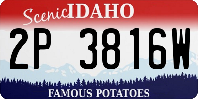 ID license plate 2P3816W