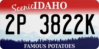ID license plate 2P3822K