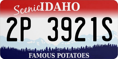ID license plate 2P3921S