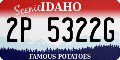 ID license plate 2P5322G