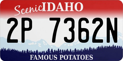 ID license plate 2P7362N