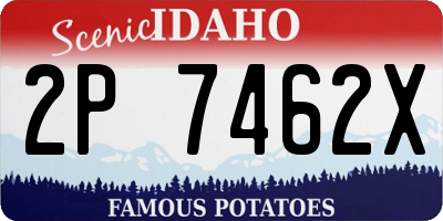 ID license plate 2P7462X