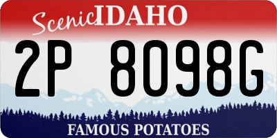 ID license plate 2P8098G