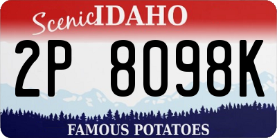 ID license plate 2P8098K