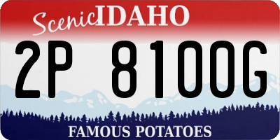 ID license plate 2P8100G