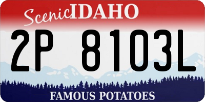 ID license plate 2P8103L