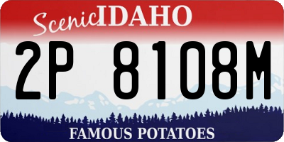 ID license plate 2P8108M